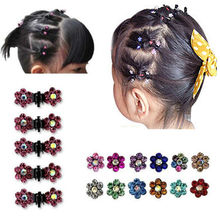 Hot Baby Girl Lady Crystal Flower Mini Hair Claws Clamp Hair Clip Hair Pin Headwear Hair Accessory
