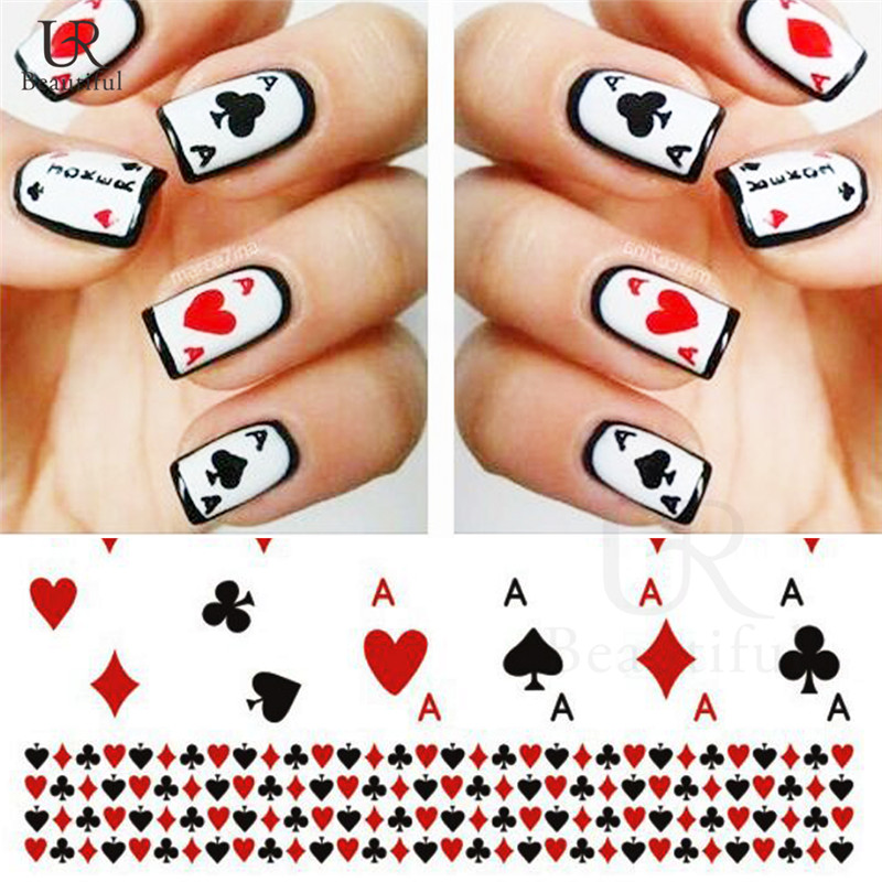 Poker card nails
