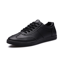 The New 2016 Men And Women Breathable Leather Shoes Wear Casual Fashion Shoes Comfortable Black Men’s Shoes XZ33