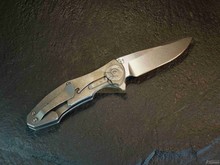 Carson Exorcist Folding knife TC4 Titanium handle M390 blade 61 5HRC ball bearing washer Survival Outdoor