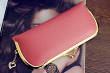 Free shipping new arrival fashion women long style wallet gold metal hasp buckle wallet PU leather lady coin purse