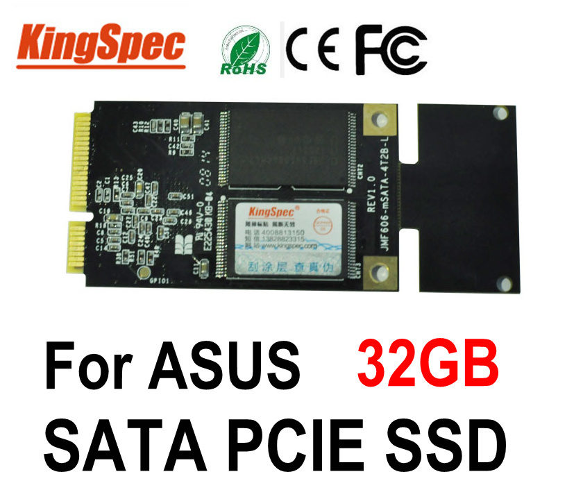 Kingspec  PCIE SATA III II 3 * 5  3 * 7  SSD   32  4-Channel  ASUS Eee PC S101 900 901 900 ep121, Ce FCC ROHS