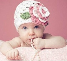12 months -3 years Baby Flower Crochet Beanie Handmade Hat Winter Knit Cap HT21