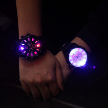 Fashion JIS Brand Big Dial LED Backlight Rubber Sport Watch Wrist Watch for Men Women Unisex Black White Red