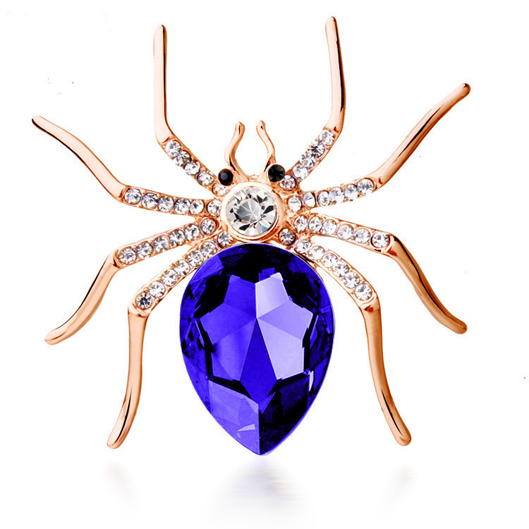 9 Colors New 2015 18K Rose Gold Plated Zircon Crystal Luxury Spider animal Brooches Wholesales Fashion Jewelry for women Y5785