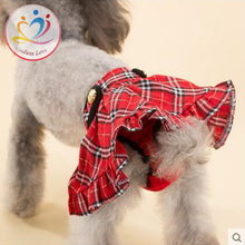 plaid grid pattern Scotland style Pet Dog Menstruation Underwear New Female Pet Cute skirt Diaper red Color S M L Pet Supplies