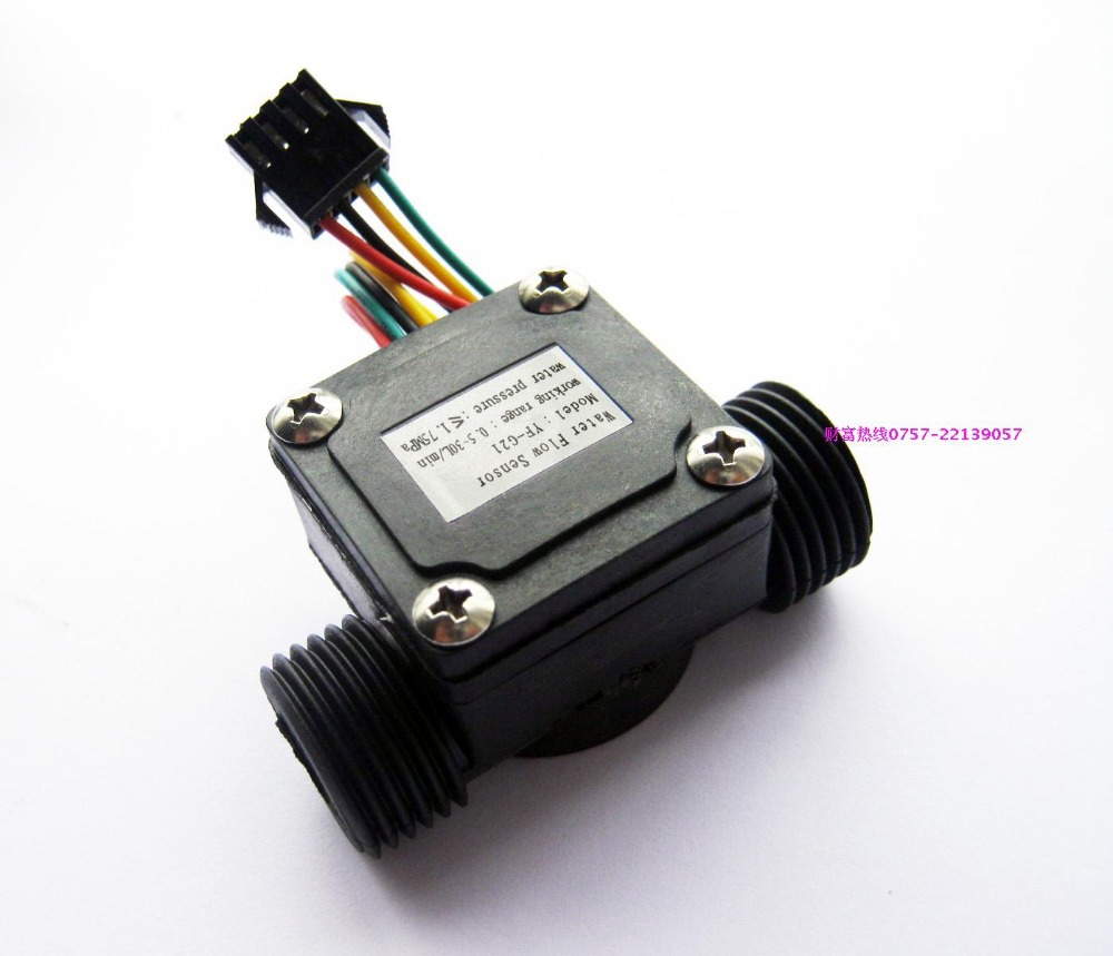 Water heater thermostat flow sensor Flow meter switch with temperature sensor 1 30L min 5 PCS