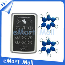Free shipping RFID Proximity Door Access Control System RFID/EM Keypad Access Control 125KHz Access Controller 10 cards