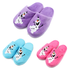 2014 NEW Kid’s Slipper Olaf Inspired Winter Children Soft Plush Slippers Purple Pink Blue Free Shipping