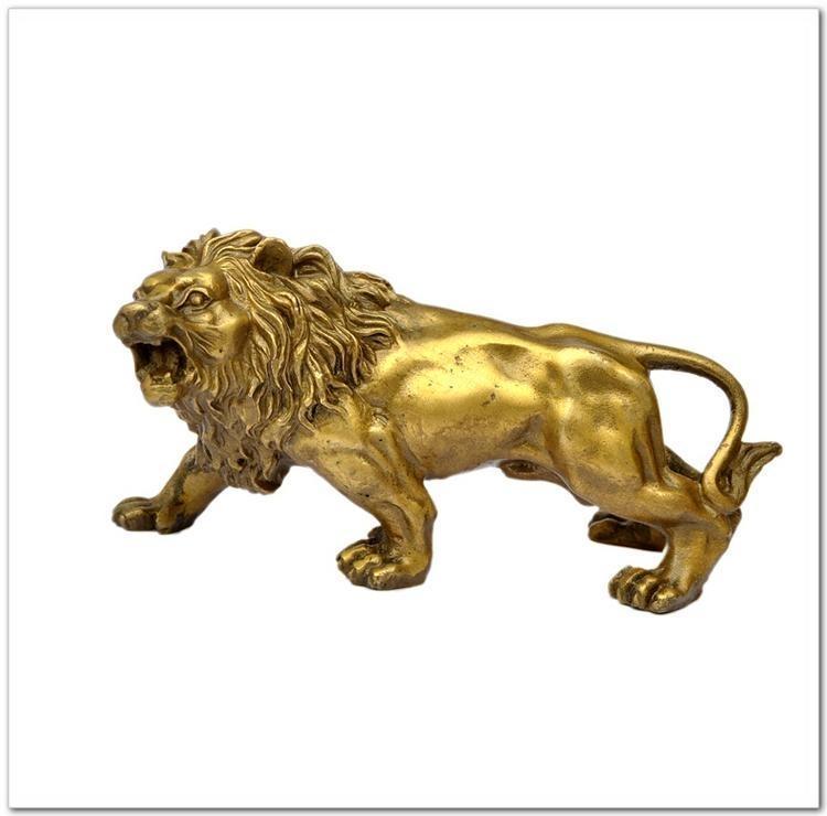 Statua Leone In Resina H&W - Corona, Nero, Decorazione Per Casa E Ufficio - Foto 6