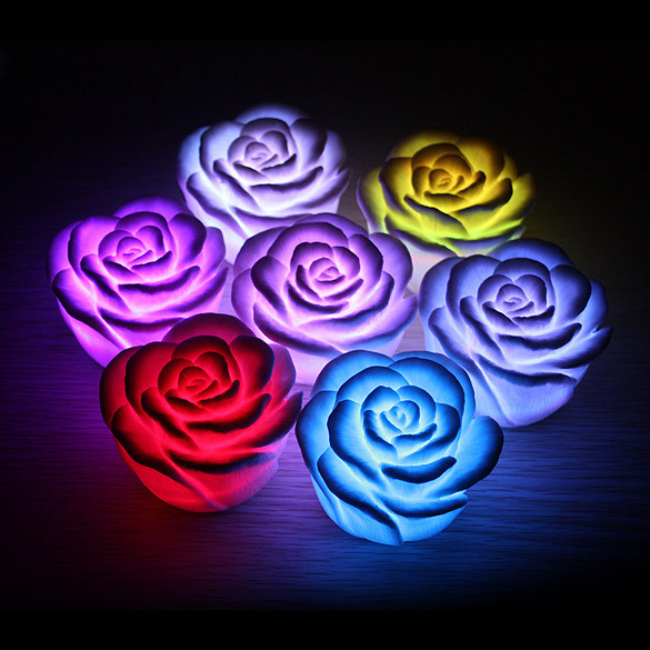 Hot Selling LED Romantic Rose Flower Color changed Lamp Light wedding decoration MFBS