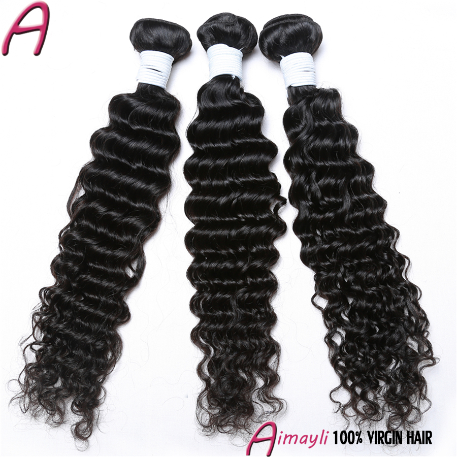 Mink Brazilian Curly Virgin Hair 3Pcs Brazilian Virgin Hair Deep Wave 6A Unprocessed Virgin Hair Deep Wave Human Hair Extensions