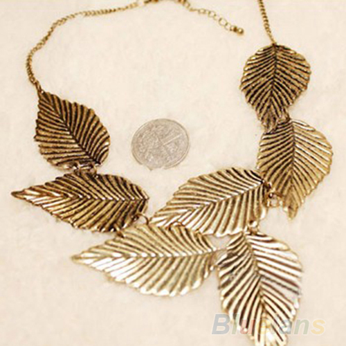 Trendy Women Bohemia Leaves Leaf Multilayer Pendant Chain Bib Choker Necklace pendants Jewelry 01Y7