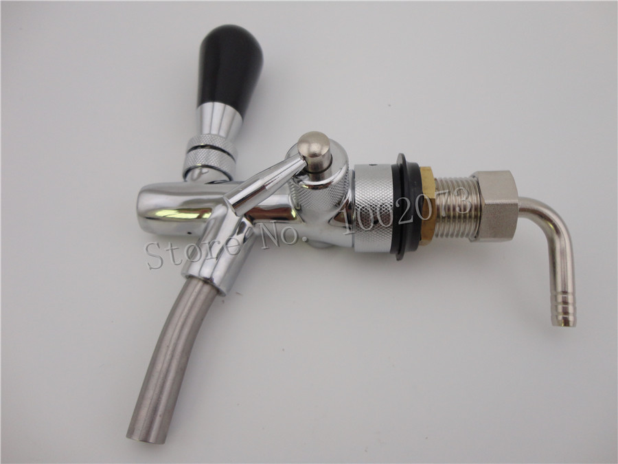 Kegerator Draft Beer Faucet with Flow Controller chrome plating Shank Tap Kit for homebrew making tap (5)