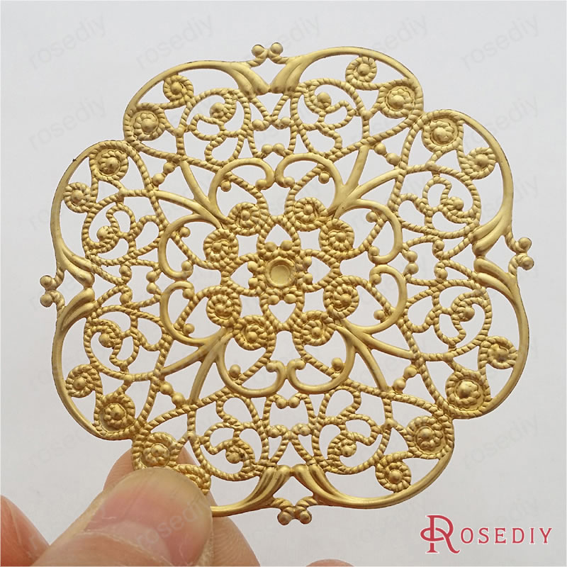 (29437)5PCS 62MM Not plated color Brass Decorative Connect Pendants Diy Jewelry Findings Jewelry Accessories wholesale