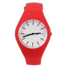 Fashion Men Women Silicon Strap Round Dial Sport Leisure Wrist Watch Jewelry For Girl Women Round