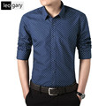 2017 New Brand Shirt Men Polka Dot Printed Shirts Social Long Sleeve Casual Male Shirt Slim
