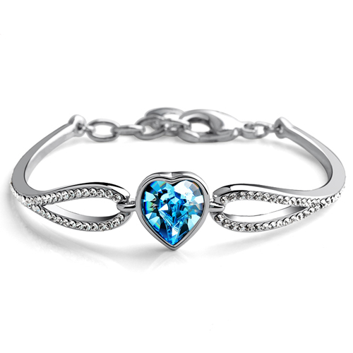 Summer Style 18K White Gold Plated Crystal Heart infinity Bracelets ...