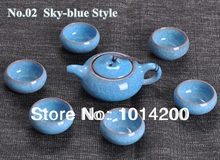 Chinese kung fu Calvings glaze tea sets 7pcs set gift box with 1pc binglie ceramic teapot
