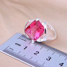2015 Fashion jewelry silver rings for women factory oem stock wholesale Rose Red silver stmped 925