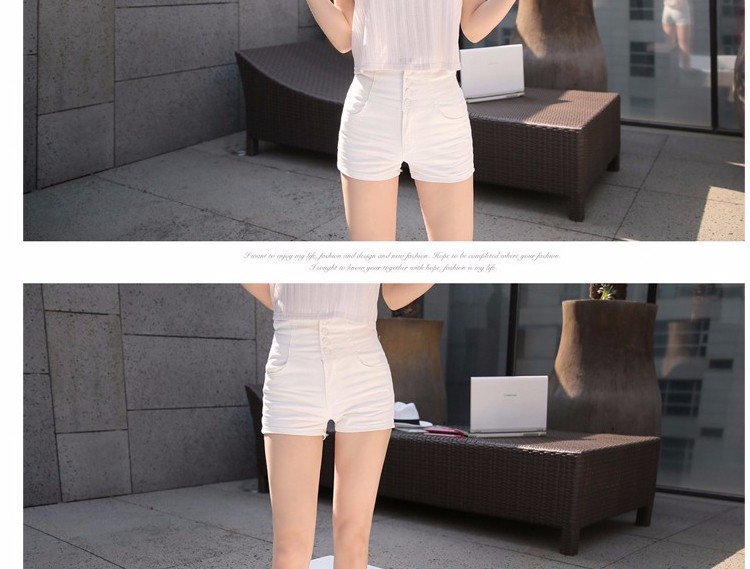 2015 New High Waist Shorts Summer Women Black White Slim Sexy Denim Shorts Plus Size Short Jeans Feminino (7)