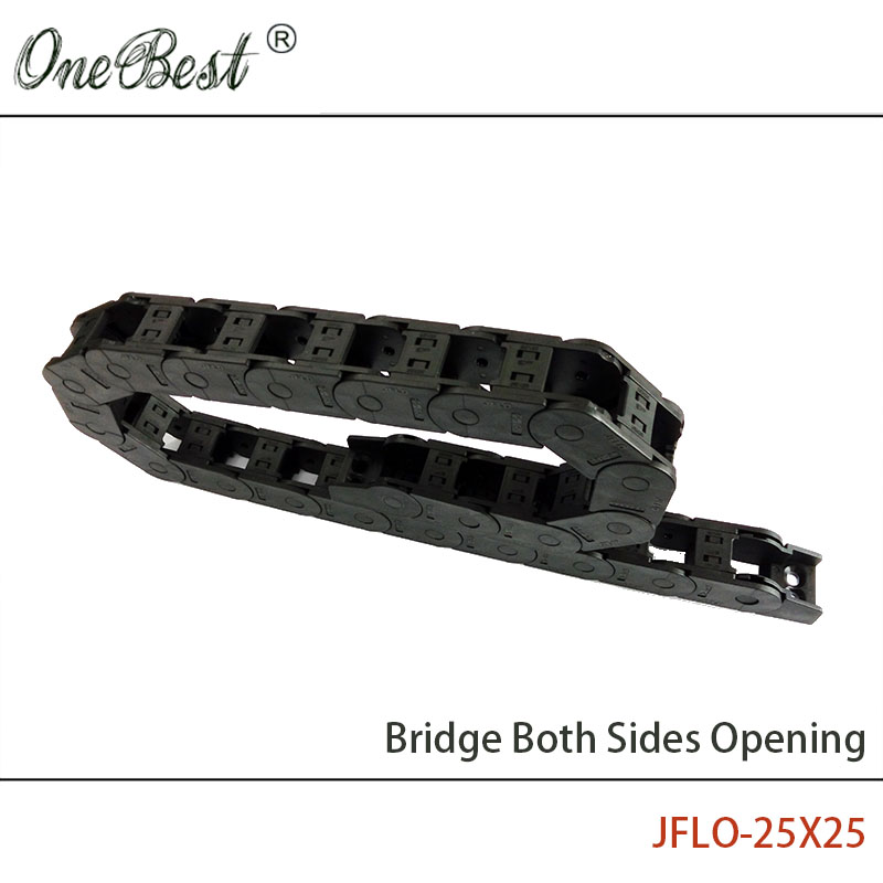 JFLO 1 Meter 25x25mm Wire Carrier cable Drag Chain Bridge Open on Both Sides Protection Towline
