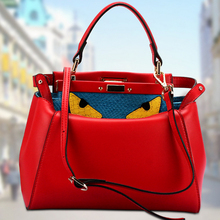 Mini 100% genuine leather bags Crocodile Little Monster Eye women handbag tote shoulder bags