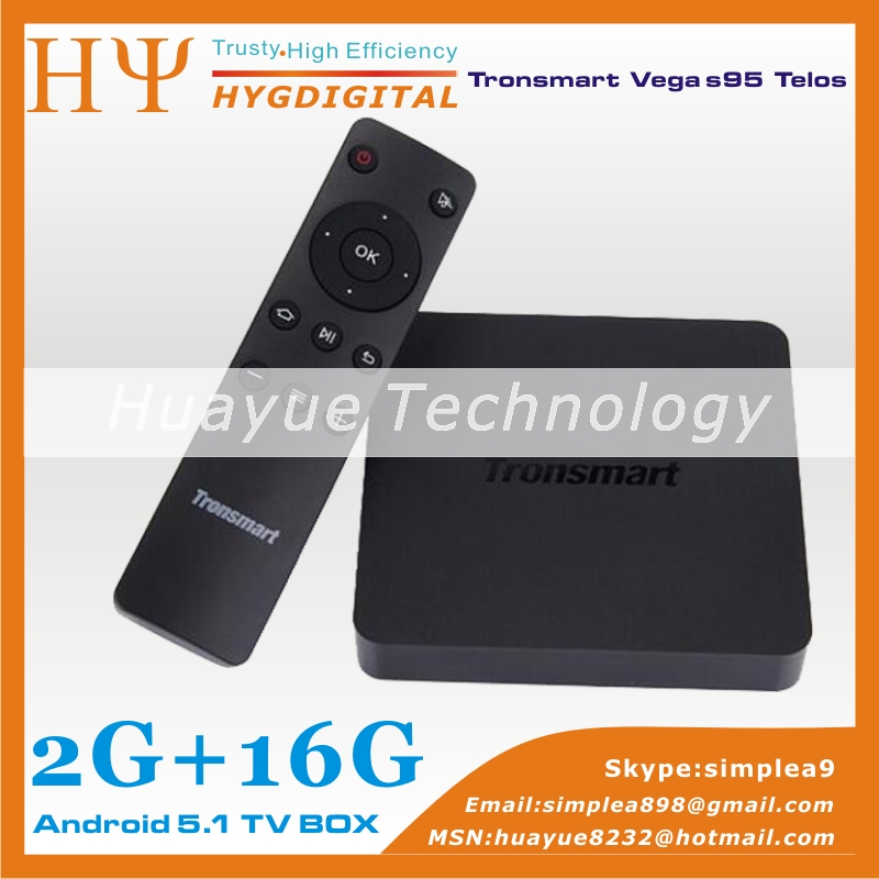 Tronsmart Vega S95 Telos Android TV Box Amlogic S905 Quad Core 2.0GHz 2G/16G 802.11ac 2.4G/5GHz Dual WiFi H.265 4K2K UHD 3D SATA