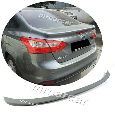 Unpainted Trunk Boot Spoiler Rear Wing Lip Fit For Ford Focus Saloon 2012 2013