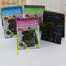 1pcs Scratch Note Black Cardboard Creative DIY Draw Paper Sketch Notebook Cute School Supplies Stationery