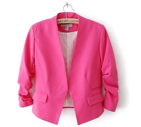 New-2014-autumn-winter-fashion-Casual-blazer-women-Candy-Color-ladies-coat-Slim-Solid-puff-sleeve (1)