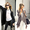 2015 New Autumn Chiffon Autumn Long Sleeve Irregular Hem Front Open Cardigan Outerwear