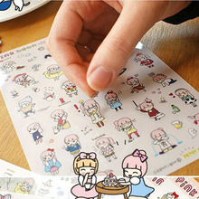 4 sheets/lot pink bean paper sticker diy scrapbooking album sticker sealing sticker post it kawaii stationery