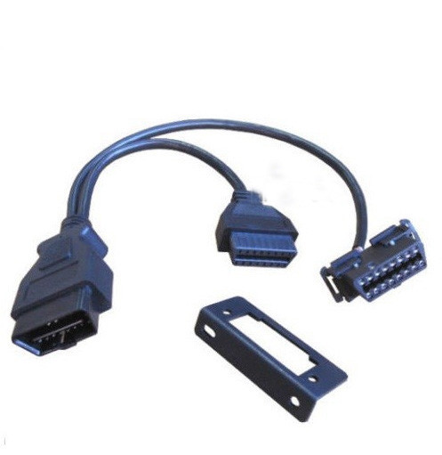 2014 Wholesale OBD2 OBDII Y Adapter Diagnostic Connector Cable Snap-in and Universal Bracket Fits For Any Car With High Quality 