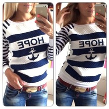 2015 Anchor Printed Hoodies Striped Causal Sweatshirts Tracksuits Sports Suit Swag Paris Free Shipping