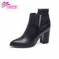 MeiRie S 2016 winter New Arrival women boots pu leather ladies shoes with zip high square