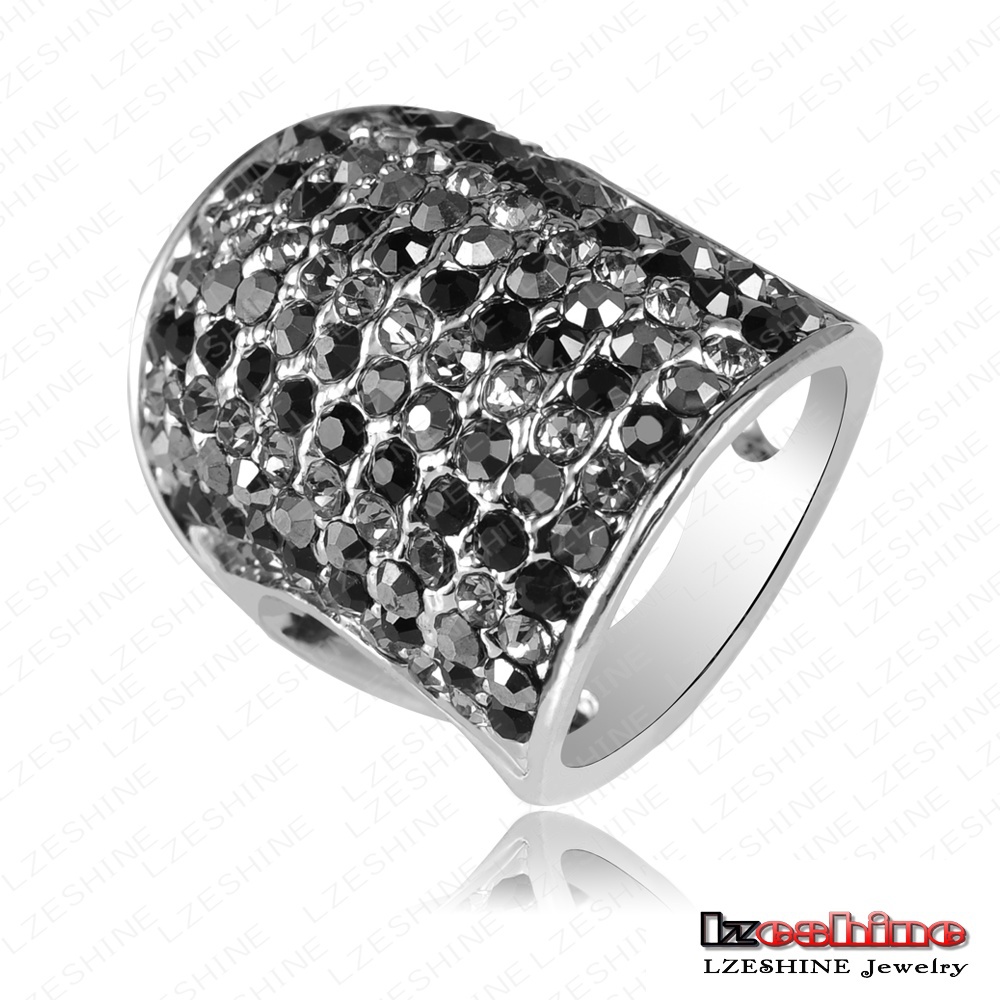 2015 Big Knuckle Ring Platinum Plating Multi colors Austrian Crystal SWA Elements Rings Jewellery 21 33mm