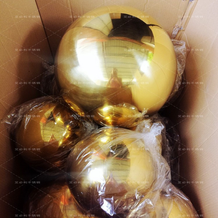 Description Picture 2 of item2pcs 75 mm in diameter Golden stainless steel ball,hollow ball,decoration ball,titanium plating,KTV,shops,bars,garden sphere