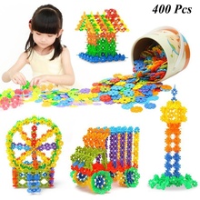 400 Pcs 3D Puzzle Jigsaw Plastic Snowflake Building Blocks Building Model Puzzle Educational Intelligence Toys For Kids