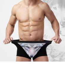 Wolf Underwear Men Boxer Shorts 3D Animal Print 3 Pcs/Pack Cotton Sexy Funny Eagle Wolf Underpants Plus Size 2016 New
