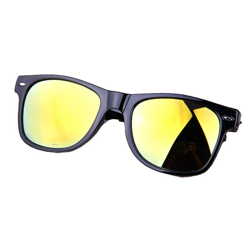New fashion 2015 reflective glasses round Black Frame men women sun glasses sunglasses 5 colors Free