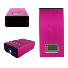 free shipping 12000Mah dual usb ports External Battery Portable Power Bank for all kinds mobile phones