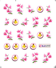 1 sheet Nail Art Flower Decorations Water Transfer Stickers Watermark Fingernail Decals For Nails DIY Manicure