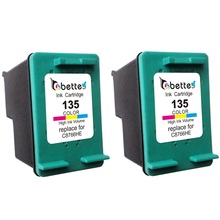 Inkjet printer ink cartridge for hp 135 hp135 C8766HE Deskjet 6840 5740 460c OfficeJet 7410 7210 5745 Photosmart 2710 2610.(2PK)