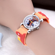 2015 hot sale children cartoon watch 3d rubber strap spiderman watch kids lovely quartz watch clock
