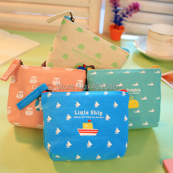 2014 New Korea Style Square Cute Happy Family Small Purse / Coin Bag