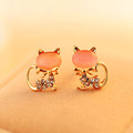 EARRINGS shine OPAL cat Korean cute little animal Earring Z1009
