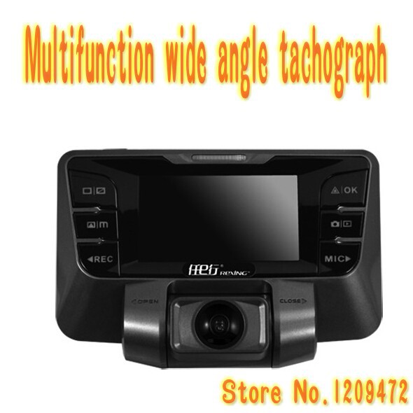 Multifunction GPS digital tachograph with Dual Lens good WDR night vision 180 degree rotation tachograph for