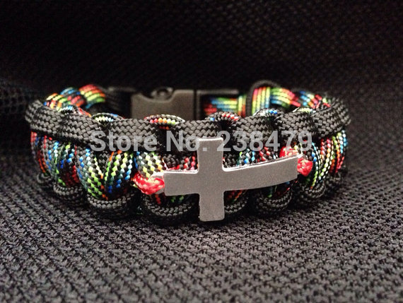Custom Paracord Bracelet With Cross Charm Colors And Size Item Specifics