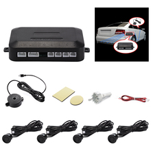 Parking 4 Sensors Car Reverse Backup Rear Buzzer Radar System kit Sound Alarm Black MA320